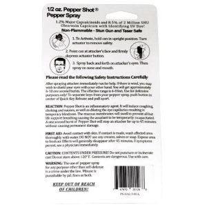 Pepper Shot® 1.2% MC ½ oz Pepper Spray Black Halo Holster