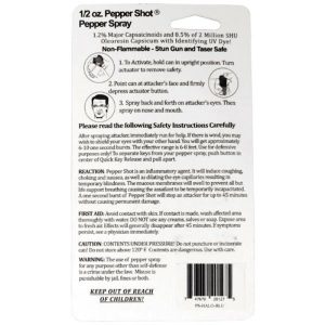 Pepper Shot® 1.2% MC ½ oz Pepper Spray Blue Halo Holster