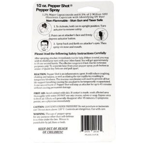 Pepper Shot® 1.2% MC ½ oz Pepper Spray Purple Halo Holster
