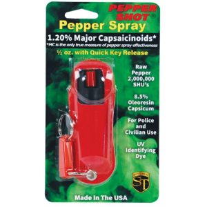 Pepper Shot® 1.2% MC ½ oz Pepper Spray Red Halo Holster