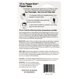 Pepper Shot® 1.2% MC ½ oz Pepper Spray Red Halo Holster