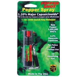 Pepper Shot® 1.2% MC ½ oz Pepper Spray Belt Clip & Quick Release Key Chain