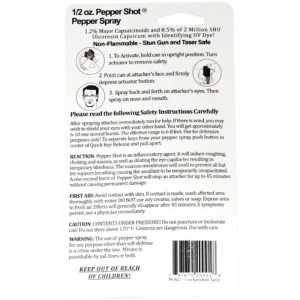 Pepper Shot® 1.2% MC ½ oz Pepper Spray Belt Clip & Quick Release Key Chain