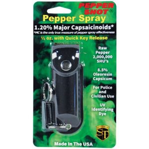 Pepper Shot® 1.2% MC ½ oz Pepper Spray Black Soft Holster