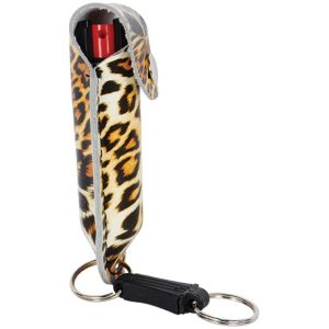 Pepper Shot® 1.2% MC ½ oz Pepper Spray Leopard Black/Orange Soft Holster