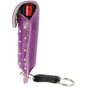 Pepper Shot® ½ oz Pepper Spray Purple Rhinestone Soft Holster