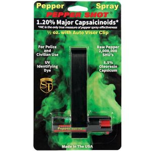 Pepper Shot® ½ oz Auto Visor Clip Pepper Spray
