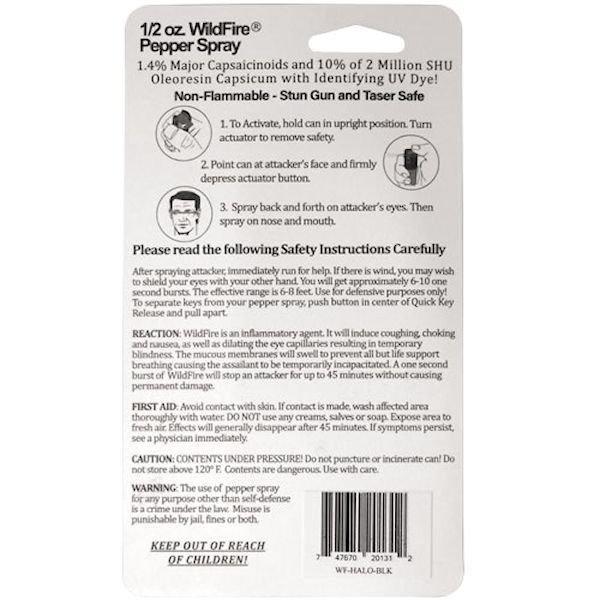 WildFire™ Pepper Spray ½ oz Black Halo Holster
