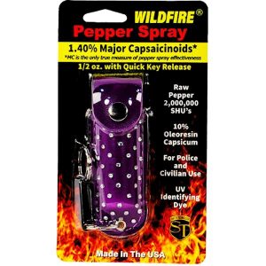 Wildfire™ Pepper Spray ½ oz Purple Rhinestone Holster